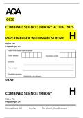 AQA GCSE Combined Science&colon; Trilogy Physics Paper 2 Higher &lpar;2025&rpar; &plus; Official Mark Scheme  Complete Exam