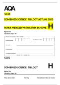 AQA GCSE Combined Science&colon; Trilogy Chemistry Paper 2 Higher &lpar;2025&rpar; &plus; Official Mark 
