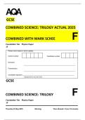AQA GCSE Combined Science&colon; Trilogy Physics Paper 1 Foundation &lpar;2025&rpar; &plus; Official Mark Scheme  Complete Exam 