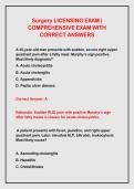 Surgery LICENSING EXAM &vert; COMPREHENSIVE EXAM WITH CORRECT ANSWERS