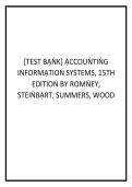 Test Bank For Accounting Information Systems&comma; 15th Edition by Romney&comma; Steinbart&comma; Summers&comma; Wood all chapters&period; 2026
