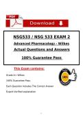 NSG533 &sol; NSG 533 EXAM 2 Advanced Pharmacologẏ - Wilkes  Actual Questions and Answers   100&percnt; Guarantee Pass 2026 A&plus;