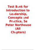 Test Bank Introduction to Leadership Concepts and Practice 5th Edition by Peter Northouse All Chapters Complete 2026