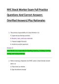 NYC Stock Worker Exam Full Practice Questions And Correct Answers &lpar;Verified Answers&rpar; Plus Rationales