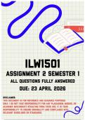 ILW1501 Assignment 2 &lpar;Quiz&rpar; Semester 1 Memo &vert; Due 27 April 2026
