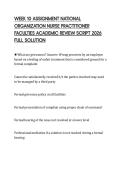 WEEK 10 ASSIGNMENT NATIONAL ORGANIZATION NURSE PRACTITIONER FACULTIES ACADEMIC REVIEW SCRIPT 2026 FULL SOLUTION