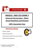 NSG533 &sol; NSG 533 EXAM 3 Advanced Pharmacology - Wilkes  Actual Questions and Answers   100&percnt; Guarantee Pass 2026 A&plus;
