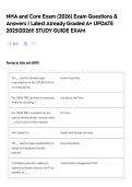 NHA and Core Exam &lpar;2026&rpar; Exam Questions & Answers &vert; Latest Already Graded A&plus; UPDATE 2025&vert;2026&excl;&excl; STUDY GUIDE EXAM