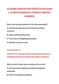 ALABAMA FIREFIGHTER CERTIFICATION EXAM &vert; ULTIMATE EXAM WITH CORRECT VERIFIED ANSWERS