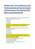 Michigan Dive Team Certification Exams  Practice Questions And Correct Answers  &lpar;Verified Answers&rpar; Plus Rationale 2026  Q&A&vert; Instant Download Pdf  