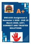 DSC1630 Assignment 2 Semester 1 2026 - DUE 25 March 2026&semi; 100&percnt; CORRECT AND TRUSTED SOLUTIONS