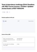 Texas Jurisprudence Audiology EXAM Questions with 100&percnt; Correct Answers &vert; Verified &vert; Updated &lpar;Actual Exam&rpar; LATEST VERSION&excl;&excl;