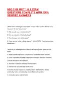 NSG 3160 UNIT 1 & 2 EXAM QUESTIONS COMPLETE WITH 100&percnt; VERIFIED ANSWERS