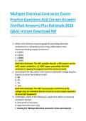 Michigan Electrical Contractor Exams  Practice Questions And Correct Answers  &lpar;Verified Answers&rpar; Plus Rationale 2026  Q&A&vert; Instant Download Pdf 