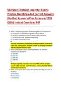 Michigan Electrical Inspector Exams  Practice Questions And Correct Answers  &lpar;Verified Answers&rpar; Plus Rationale 2026  Q&A&vert; Instant Download Pdf