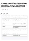 JB Learning Exam 6 Review EXAM fully solved & updated &lpar;latest version verified for accuracy&rpar; &lpar;Questions &plus; Answers&rpar; Solved 100&percnt; Correct&excl;&excl;