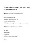 HESI READING PASSAGES TEST PAPER 2026 STUDY GUIDE REVIEW