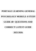 Portage Learning PSYC 101 General Psychology Module 4 Study Guide &ndash; 40&plus; Verified Questions & Answers &lpar;2026&sol;2027&rpar;