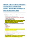 Michigan EMS Instructor Exams Practice  Questions And Correct Answers  &lpar;Verified Answers&rpar; Plus Rationale 2026  Q&A&vert; Instant Download Pdf