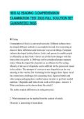 HESI A2 READING COMPREHENSION EXAMINATION TEST 2026 FULL SOLUTION SET GUARANTEED PASS