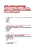 Alberta Plumber Apprenticeship Certification Exam &lpar;Red Seal&rpar; Practice &lpar;Questions And Correct Answers &lpar;Verified Answers&rpar; Plus Rationales 2026 