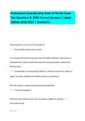Professional Guardianship State of Florida Exam Test Questions & 100&percnt; Correct Answers &vert; Latest Update 2026&sol;2027 &vert; Graded A&plus;&period;