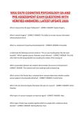 WGU D570 COGNITIVE PSYCHOLOGY OA AND PRE ASSESSMENT EXAM QUESTIONS WITH VERIFIED ANSWERS LATEST UPDATE 2026