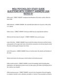 WGU PSYCHOLOGY STUDY GUIDE QUESTIONS WITH CORRECT ANSWERS 2026 RATED A&plus;