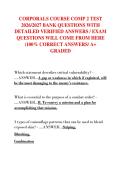 CORPORALS COURSE COMP 2 TEST  2026&sol;2027 BANK QUESTIONS WITH  DETAILED VERIFIED ANSWERS &sol; EXAM  QUESTIONS WILL COME FROM HERE  &lpar;100&percnt; CORRECT ANSWERS&sol; A&plus;  GRADED