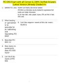 PCI DSS Exam with all Correct & 100&percnt; Verified Answers &vert;Latest Version &vert;Already Graded A&plus;