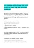 HESI PHARMACOLOGY VERSION 1 ACTUAL EXAM 2026 QUESTIONS WITH ANSWERS ALREADY PASSED
