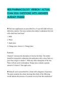 HESI PHARMACOLOGY VERSION 1 PRACTICE TEST 2026 QUESTIONS AND ANSWERS 100&percnt; CORRECT