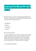 HESI PHARMACOLOGY VERSION 1 PRACTICE TEST 2026 QUESTIONS AND ANSWERS 100&percnt; CORRECT
