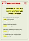 CLTM ASET ACTUAL 2026 BONUS QUESTIONS AND VERIFIED ANSWERS
