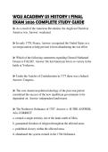 WGU ACADEMY US HISTORY 1 FINAL EXAM 2026 COMPLETE STUDY GUIDE