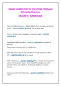 PMHNP EXAM REPORTED QUESTIONS TESTBANK  With Verified Solutions  GRADED A&plus; SUMMER 2026