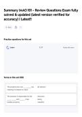 Summary IAAO 101 - Review Questions Exam fully solved & updated &lpar;latest version verified for accuracy&rpar; &vert; Latest&excl;&excl;