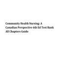 Community Health Nursing&colon; A Canadian Perspective 6th Ed Test Bank All Chapters Guide