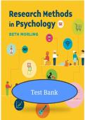 Test Bank for Research Methods in Psychology&colon; Evaluating a World of Information&comma; 5th Edition by Beth Morling &ndash; Complete Q&A
