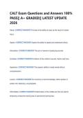 CALT Exam Questions and Answers 100&percnt;  PASS&vert;&vert; A&plus; GRADED&vert;&vert; LATEST UPDATE  2026 