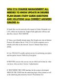 WGU C721 CHANGE MANAGEMENT ALL NEEDED TO KNOW UPDATE IN DEGREE PLAN EXAMS STUDY GUIDE QUESTIONS AND SOLUTIONS 2026 CORRECT ANSWERS GRADED A&plus;