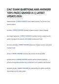 CALT EXAM QUESTIONS AND ANSWERS  100&percnt; PASS&vert;&vert; GRADED A&plus;&vert;&vert; LATEST  UPDATE 2026 