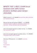 MPOETC TEST 1 MOD 1 EXAM Actual  Questions with 100&percnt; Correct Answers&lpar; Verified&rpar; Latest Version 2025&sol;2026