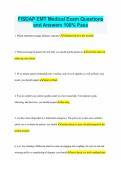 FISDAP EMT MEDICAL EXAM QUESTIONS AND ANSWERS 100