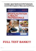 Test Bank - Sports Nutrition for Health Professionals&comma; 3rd Edition &lpar;Muth&comma; 2020&rpar;&comma; Chapter 1-16 &vert; All Chapters Covered 100&percnt; Complete A&plus; Study Guide Latest Version