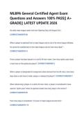 MLBPA General Certified Agent Exam  Questions and Answers 100&percnt; PASS&vert;&vert; A&plus;  GRADE&vert;&vert; LATEST UPDATE 2026 