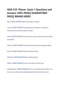 NUR 210- Pharm- Exam 1 Questions and  Answers 100&percnt; PASS&vert;&vert; GUARANTEED  PASS&vert;&vert; BRAND NEW&excl;&excl; 