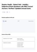 Shadow Health - Robert Hall - Mobility - Subjective EXAM Questions with 100&percnt; Correct Answers &vert; Verified &vert; Updated &lpar;Actual Exam&rpar;