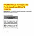 PYC4805 CHILD Developmental Psychology Exam ESSAYS&period; VERIFIED&period;pdf