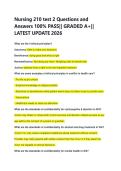 Nursing 210 test 2 Questions and  Answers 100&percnt; PASS&vert;&vert; GRADED A&plus;&vert;&vert;  LATEST UPDATE 2026 